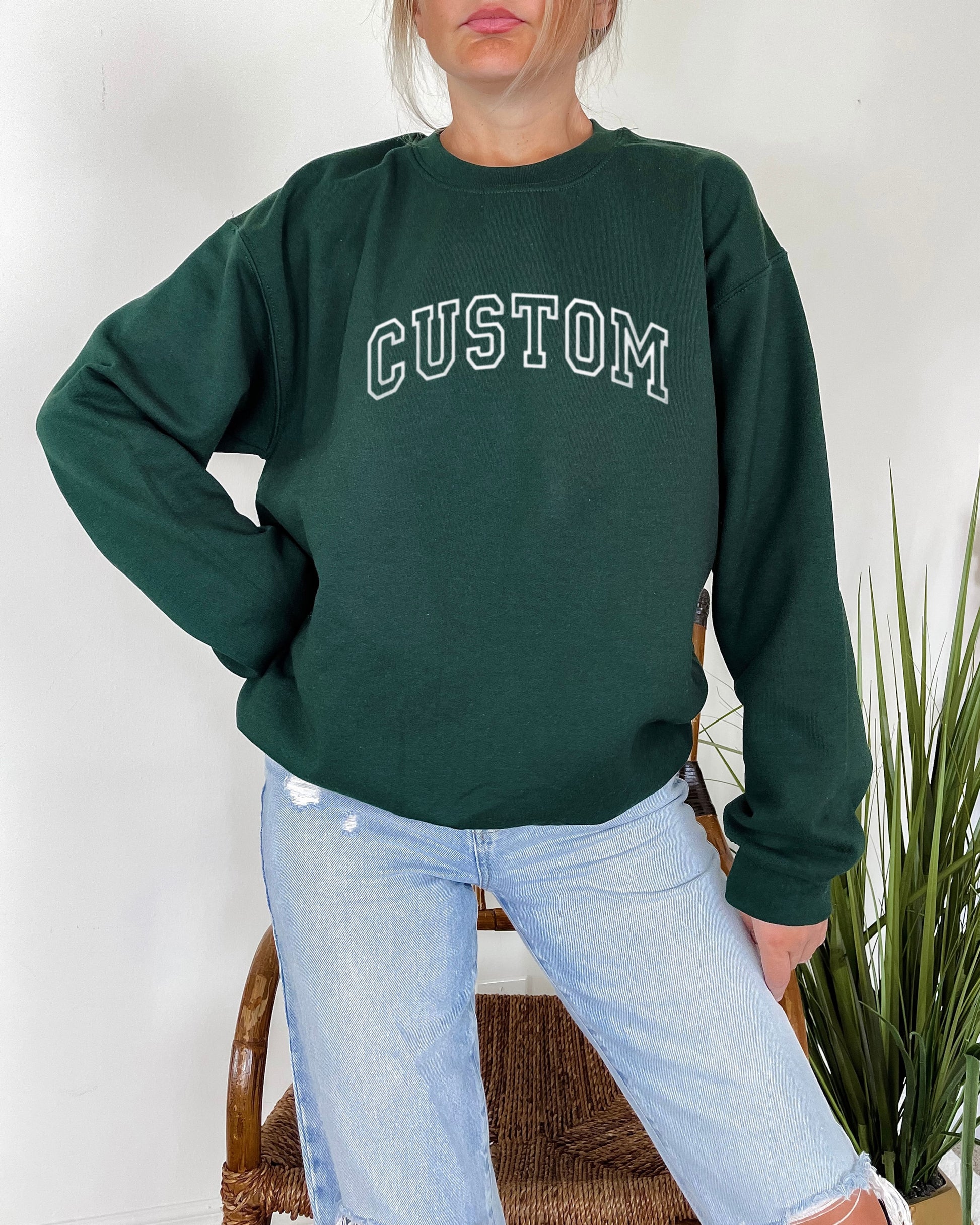VARSITY STITCH ♡ embroidered sweatshirt adults & kids – BFFS & BABES